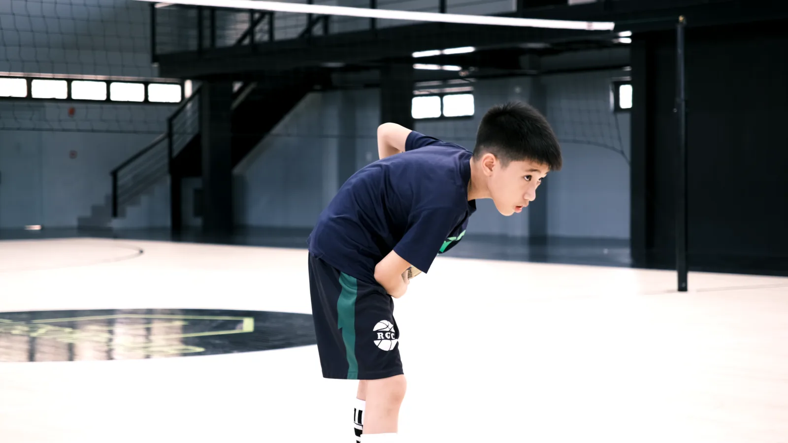 Athlete preparing on The Leisure Hub indoor court
